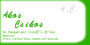 akos csikos business card